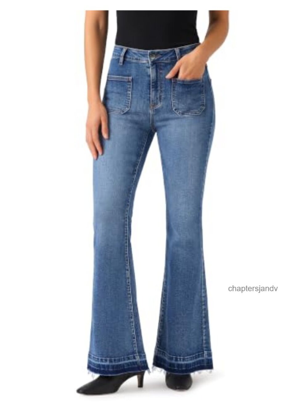 roswear Women's Flare Jeans Bell Bottom Stretch Mid-Rise